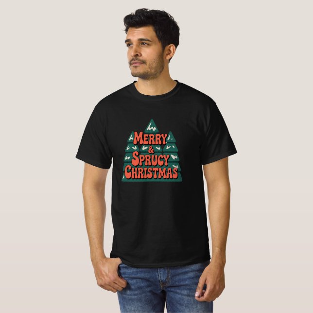 T-shirt Joyeux Sprucy Christmas Festive HolidayTre (Devant entier)