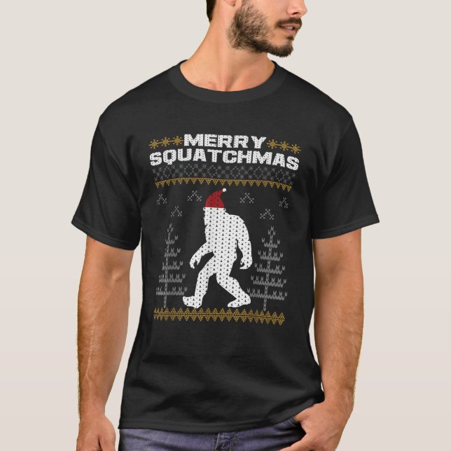 T-shirt Joyeux squatchmas Bigfoot Sasquatch Noël laid (Devant)