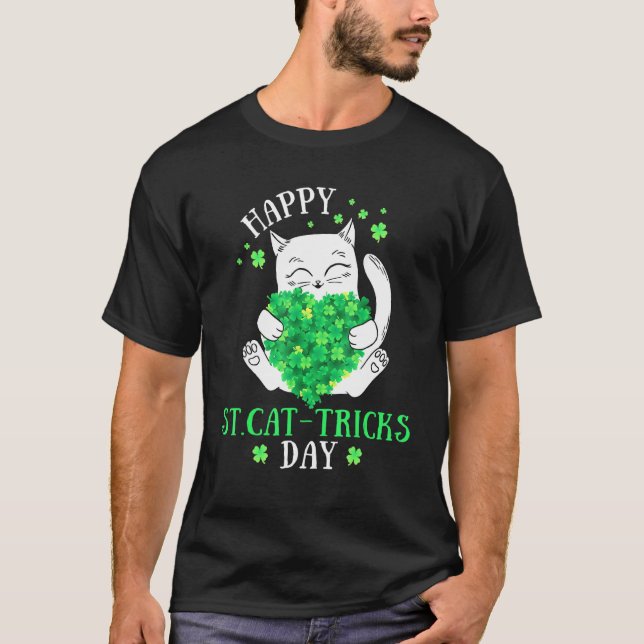 T-shirt Joyeux St.Cat Tricks Day Funny Cat St Patrick's Da (Devant)
