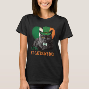 T-shirt Joyeux St Catrick's Day St Patrick Cat Drapeau irl