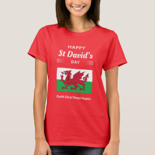 T-shirt Joyeux St David's Day Dydd Gala Gallois Dewi Hapus