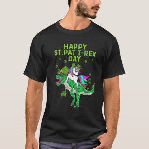 T-shirt Joyeux St.Pat Day Unicorn équitation Rex Dino Day 