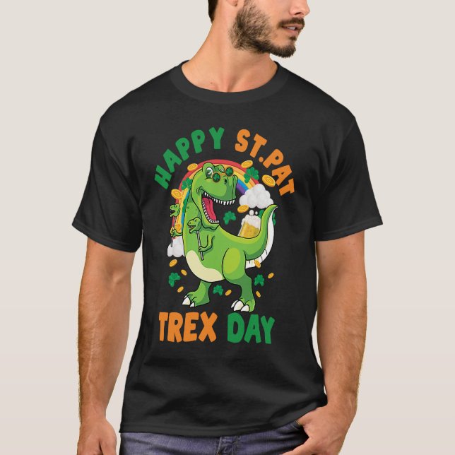T-shirt Joyeux St Pat Rex Day Dinosaur Rex St Patrick's Yo (Devant)