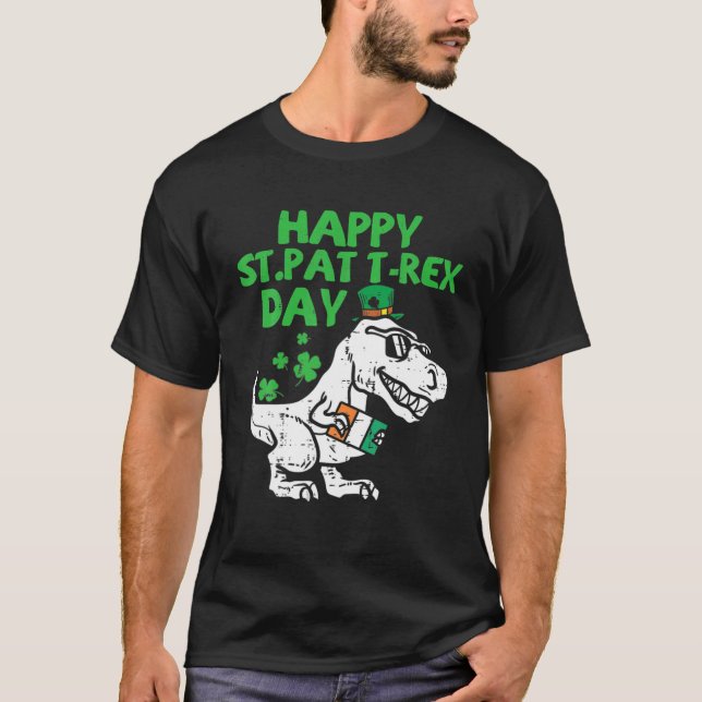 T-shirt Joyeux St. Pat Rex Day Dinosaur St. Patrick's Day  (Devant)