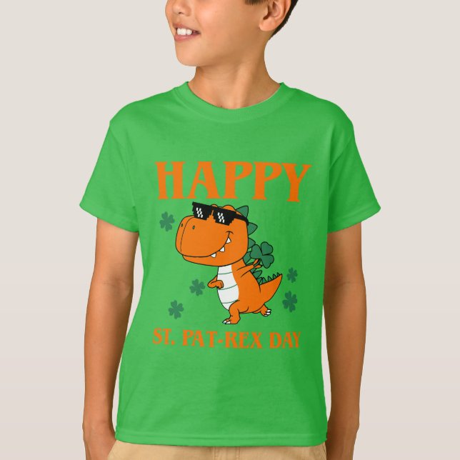 T-shirt Joyeux St. Pat-Rex Day Funny Cute Dinosaur irlanda (Devant)