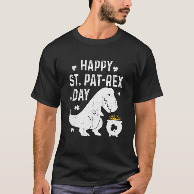 T-shirt Joyeux St Pat-Rex Day S St Patrick Funny Dinosaur  (Devant)