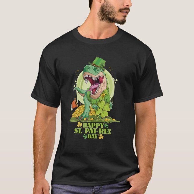 T-shirt Joyeux St Pat-Rex Day St Patrick Patrex Rex Dinosa (Devant)
