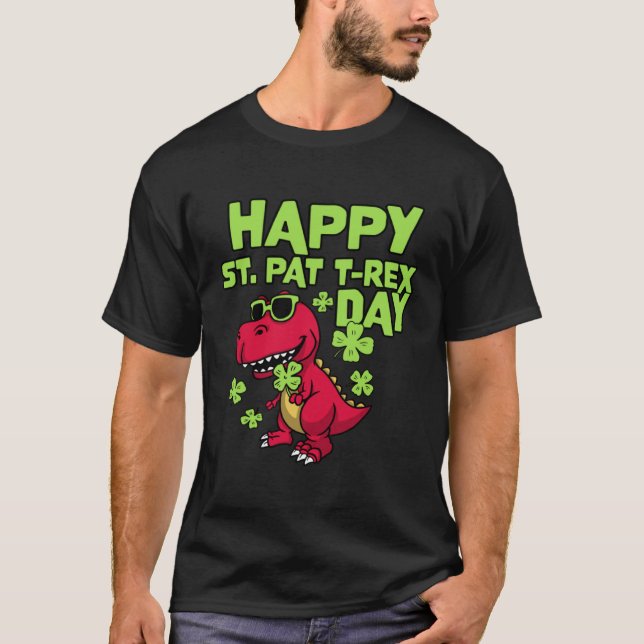 T-shirt Joyeux St Pat Rex Day St Patrick s Day Rex Dino (Devant)