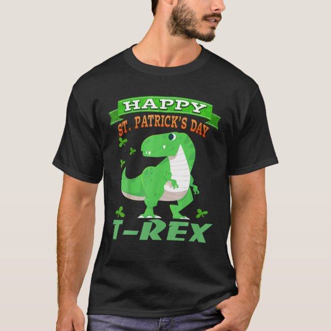 T-shirt Joyeux St Pat-Rex Dinosaur Saint Patrick pour (Devant)