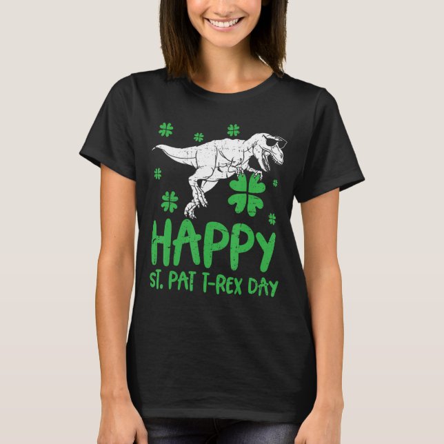 T-shirt Joyeux St Pat Rex Dinosaur Saint Patrick pour (Devant)