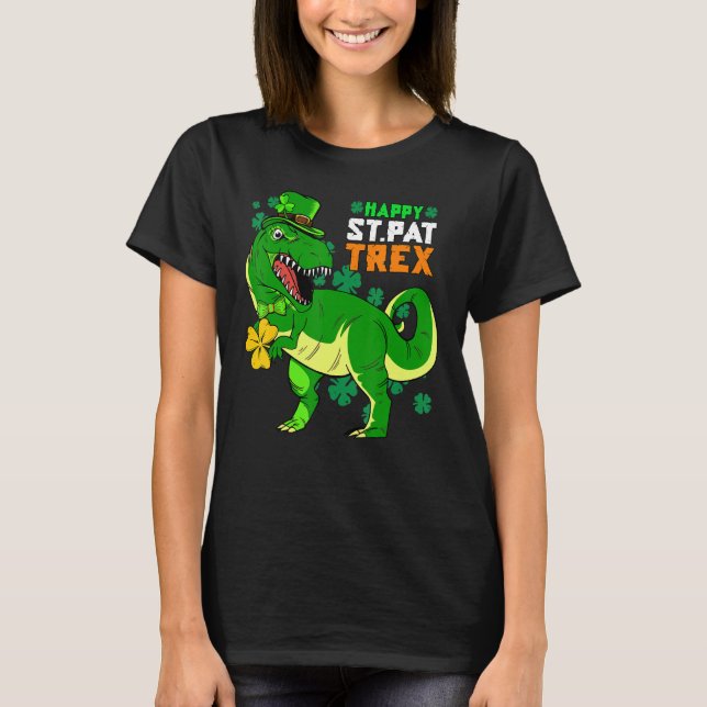 T-shirt Joyeux St Pat Rex Dinosaur Saint Patrick S Day Pou (Devant)