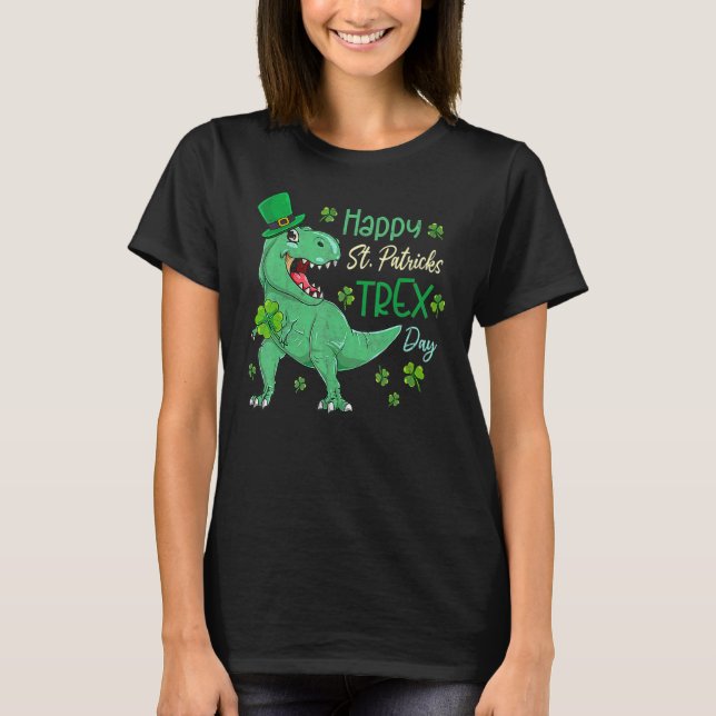 T-shirt Joyeux St Pat T-Rex Saint Patrick's Day Dinosaur B (Devant)