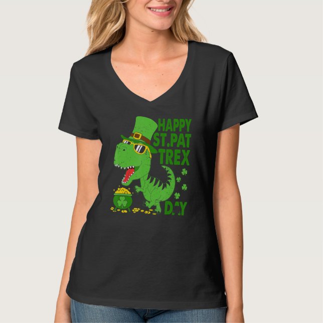 T-shirt Joyeux St Pat T Rex Saint Patrick's Day Dinosaur B (Devant)