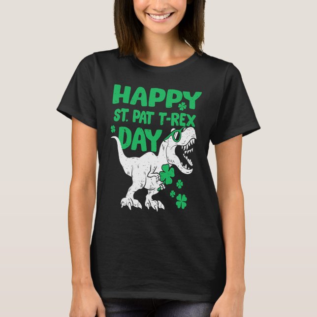 T-shirt Joyeux St Pat T-Rex Saint Patrick's Day Dinosaur B (Devant)