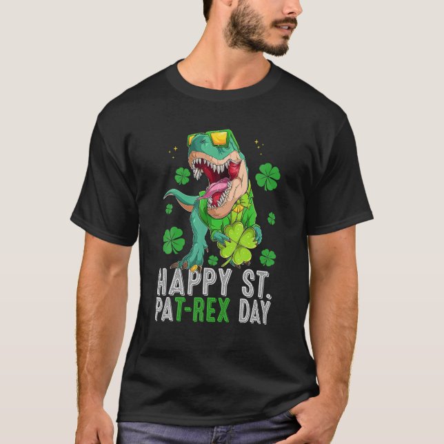 T-shirt Joyeux St Pat T Rex Saint Patrick's Day Dinosaur B (Devant)