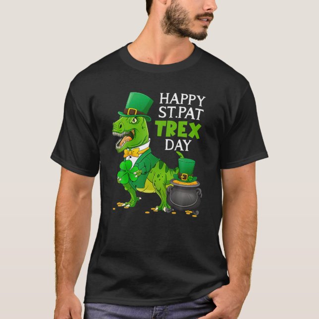 T-shirt Joyeux St Pat T Rex Saint Patrick's Day Dinosaur B (Devant)