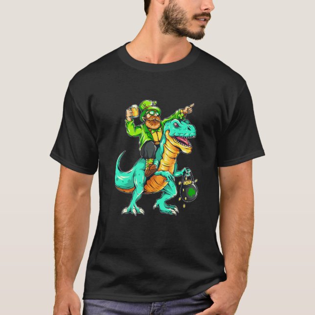 T-shirt Joyeux St Pat T Rex Saint Patrick's Day Leprechaun (Devant)