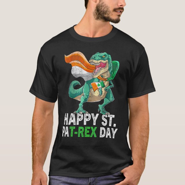 T-shirt Joyeux St Pat Trex Day Dino Jour de la Saint Patri (Devant)