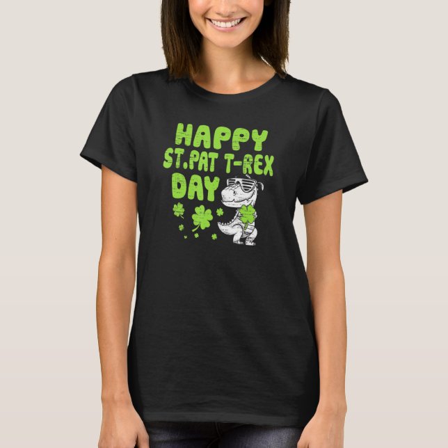 T-shirt Joyeux St Pat Trex Day Dino Jour de la Saint Patri (Devant)