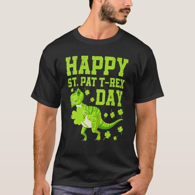 T-shirt Joyeux St Pat Trex Day Dino Jour de la Saint Patri (Devant)