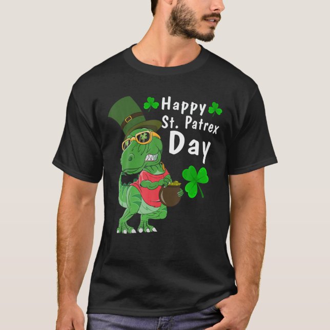 T-shirt Joyeux St Pat Trex Day Dino Jour de la Saint Patri (Devant)