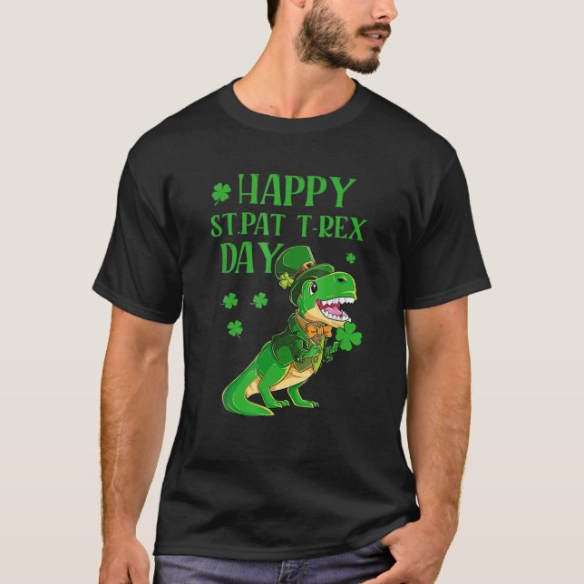 T-shirt Joyeux St Pat Trex Day Dino Jour de la Saint Patri (Devant)