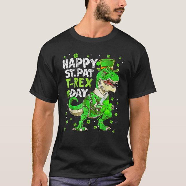 T-shirt Joyeux St Pat Trex Day Dinosaur Jour de la Saint P (Devant)