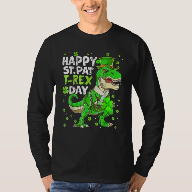 T-shirt Joyeux St Pat Trex Day Dinosaur Jour de la Saint P (Devant)
