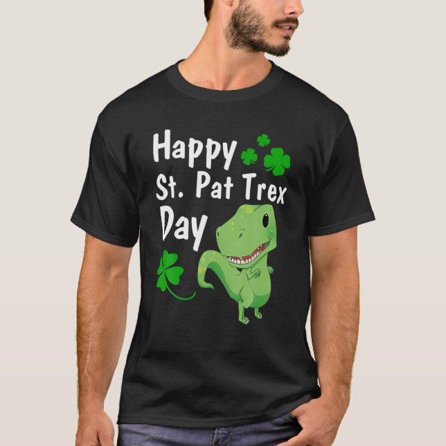 T-shirt Joyeux St. Pat Trex Day Dinosaur St. Patrick's Day (Devant)