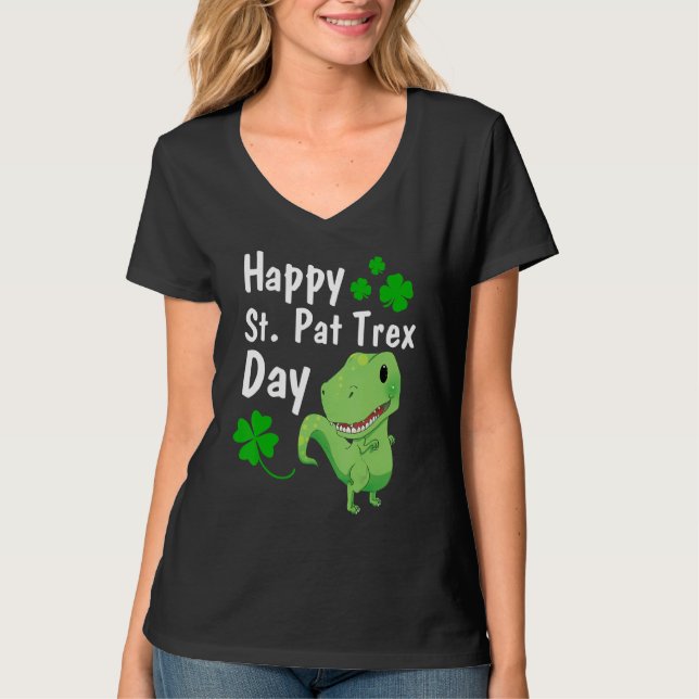 T-shirt Joyeux St. Pat Trex Day Dinosaur St. Patrick's Day (Devant)