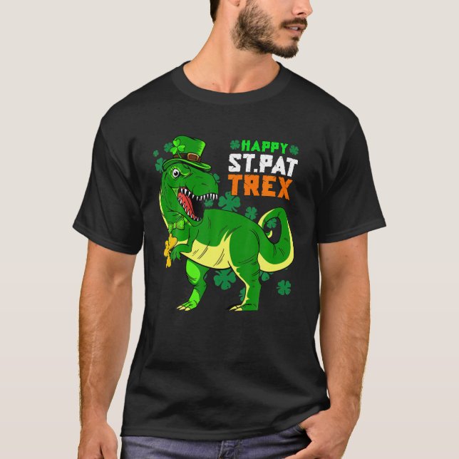 T-shirt Joyeux St Pat-Trex Day Saint Patrick Dinosaur Boys (Devant)