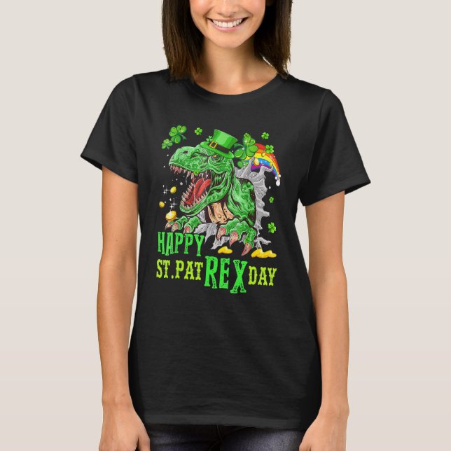 T-shirt Joyeux St Pat Trex Day Saint Patrick Dinosaur Garç (Devant)