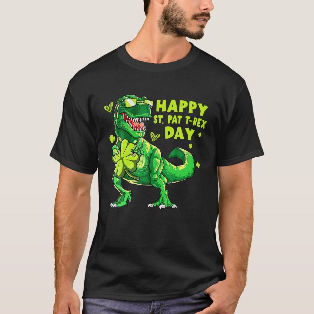T-shirt Joyeux St Pat Trex Day St Patrick Day Dinosaur cad (Devant)
