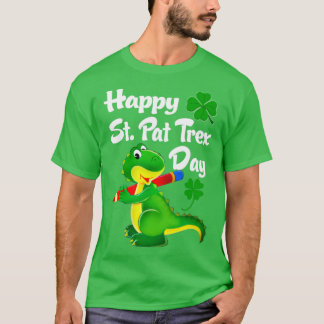 T-shirt Joyeux St Pat trex Jour Cute Dinosaur Four Leaf Cl