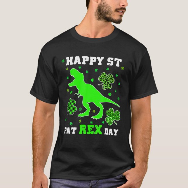 T-shirt Joyeux St Pat Trex Jour Dinosaur Patricks Leprec (Devant)