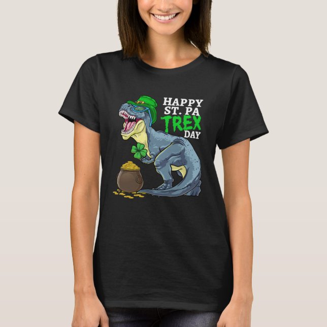 T-shirt Joyeux St PaTRex Dinosaure Saint Patrick Garçons  (Devant)