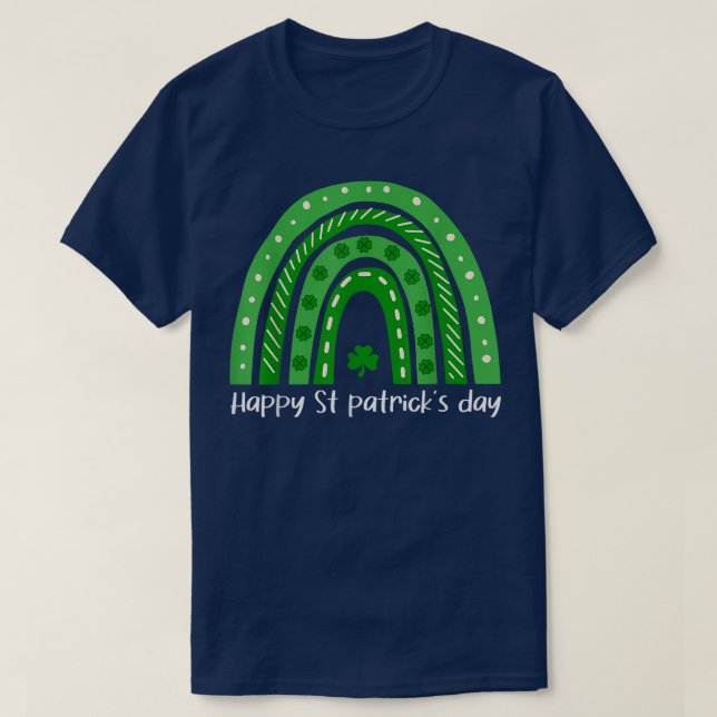 T-shirt Joyeux St patrick de jour Rainbow Lucky Leopard Sh (Design devant)