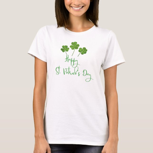 T-shirt Joyeux St Patrick's Day Clovers Shamrock verts (Devant)