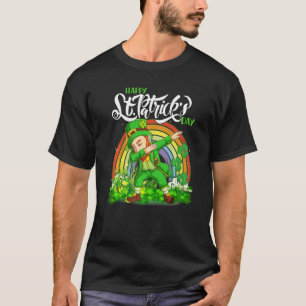 T-shirt Joyeux St Patrick's Day Cute Leprechaun Dabbing Lu