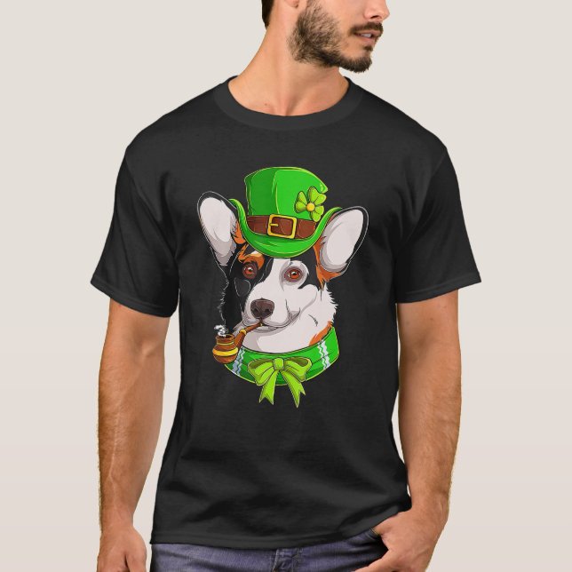 T-shirt Joyeux St Patrick's Day Funy Saint Patricks Corgi  (Devant)