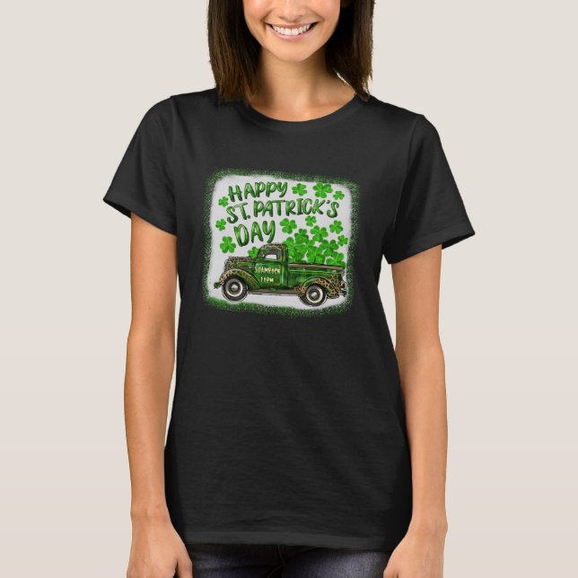 T-shirt Joyeux St Patrick's Day Leopard Shamrock Farm (Devant)