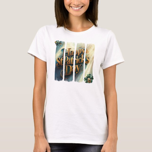T-shirt Joyeux St. Patrick's Day Pinceau vertical (Devant)