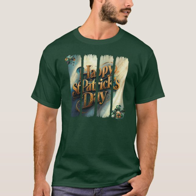T-shirt Joyeux St. Patrick's Day Pinceau vertical (Devant)