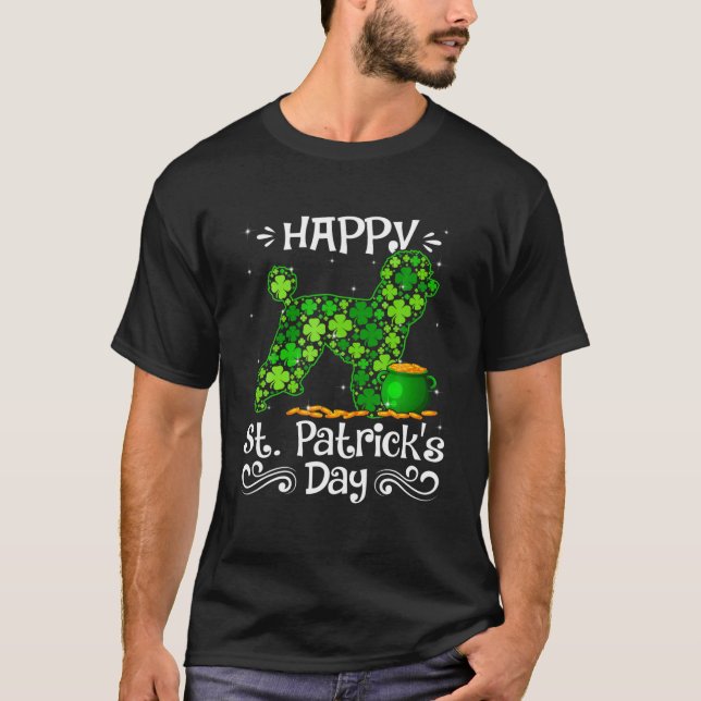 T-shirt Joyeux St Patrick's Day Poodle Dogs Shamrock Costu (Devant)