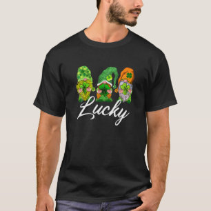 T-shirt Joyeux St Patrick's Day Trois Gnomes Lucky Green S