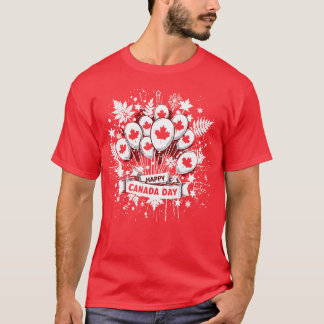 T-shirt Joyeux style rétro de la fête du Canada