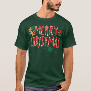 T-shirt Joyeux Sucre de canne de Noël Gingerbrea