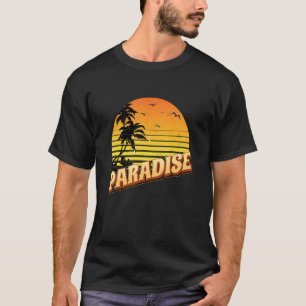 T-shirt Joyeux Sunshine Island Paradise Palmiers Vintages