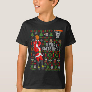 T-shirt Joyeux Swishmas Basket de Noël Moche de Noël
