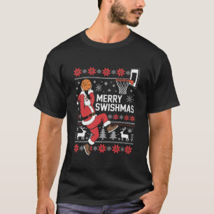 T-shirt Joyeux Swishmas Basket Noël dégueu Noël